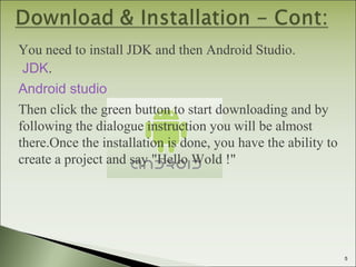 Getting started with android studio | PPT