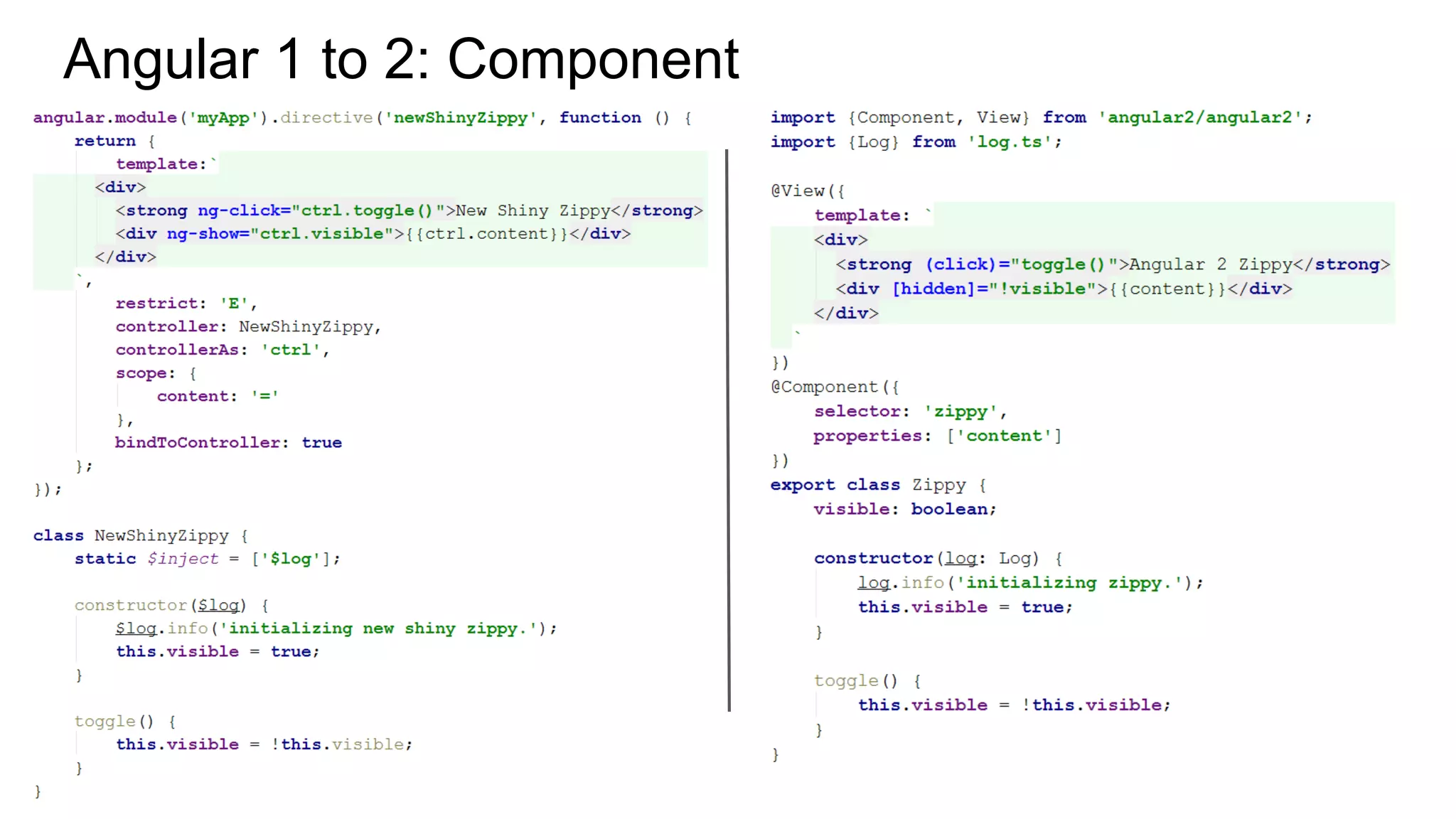 Angular 1 to 2: Component 