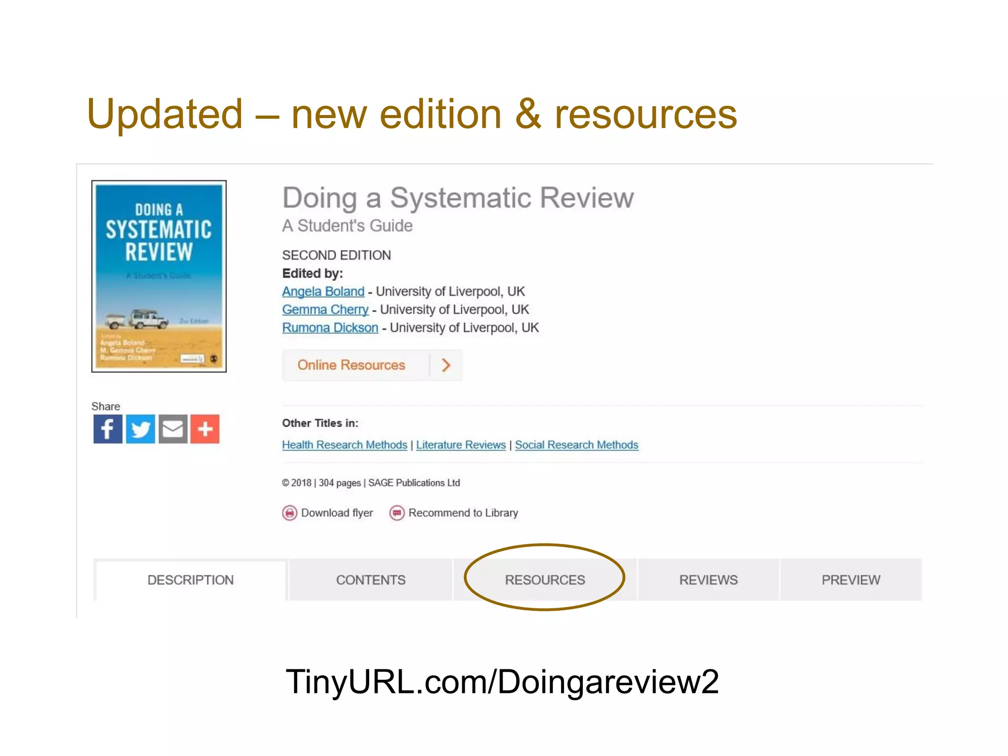 Updated – new edition & resources
TinyURL.com/Doingareview2
 