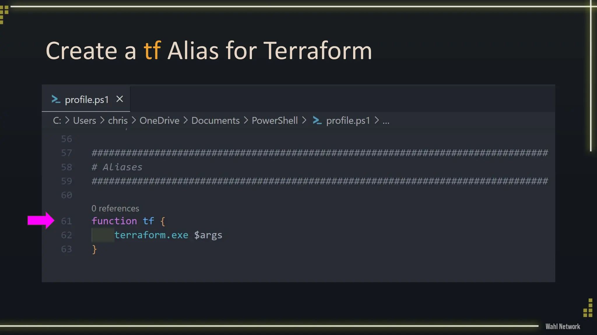 Create a tf Alias for Terraform
 