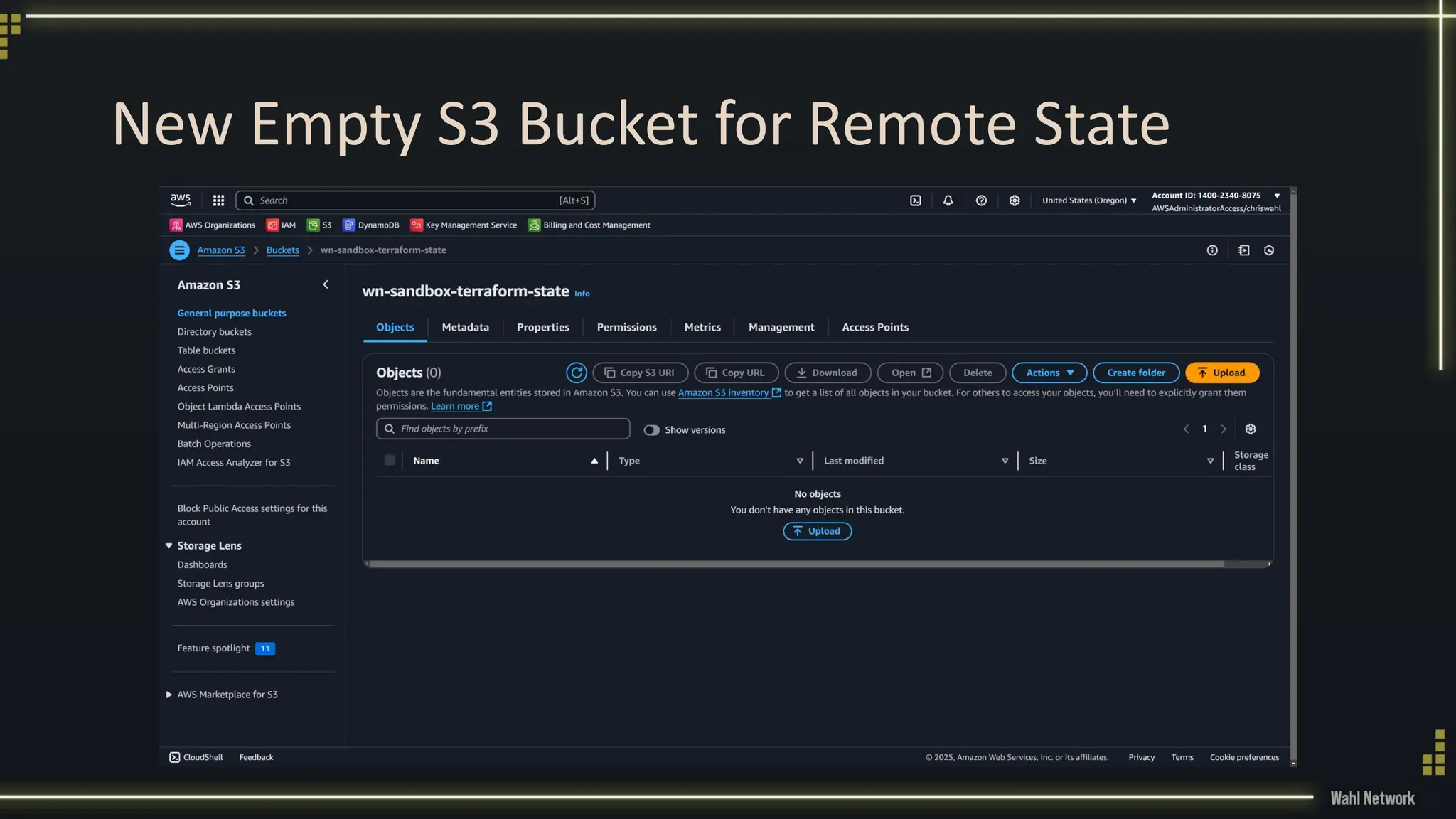 New Empty S3 Bucket for Remote State
 