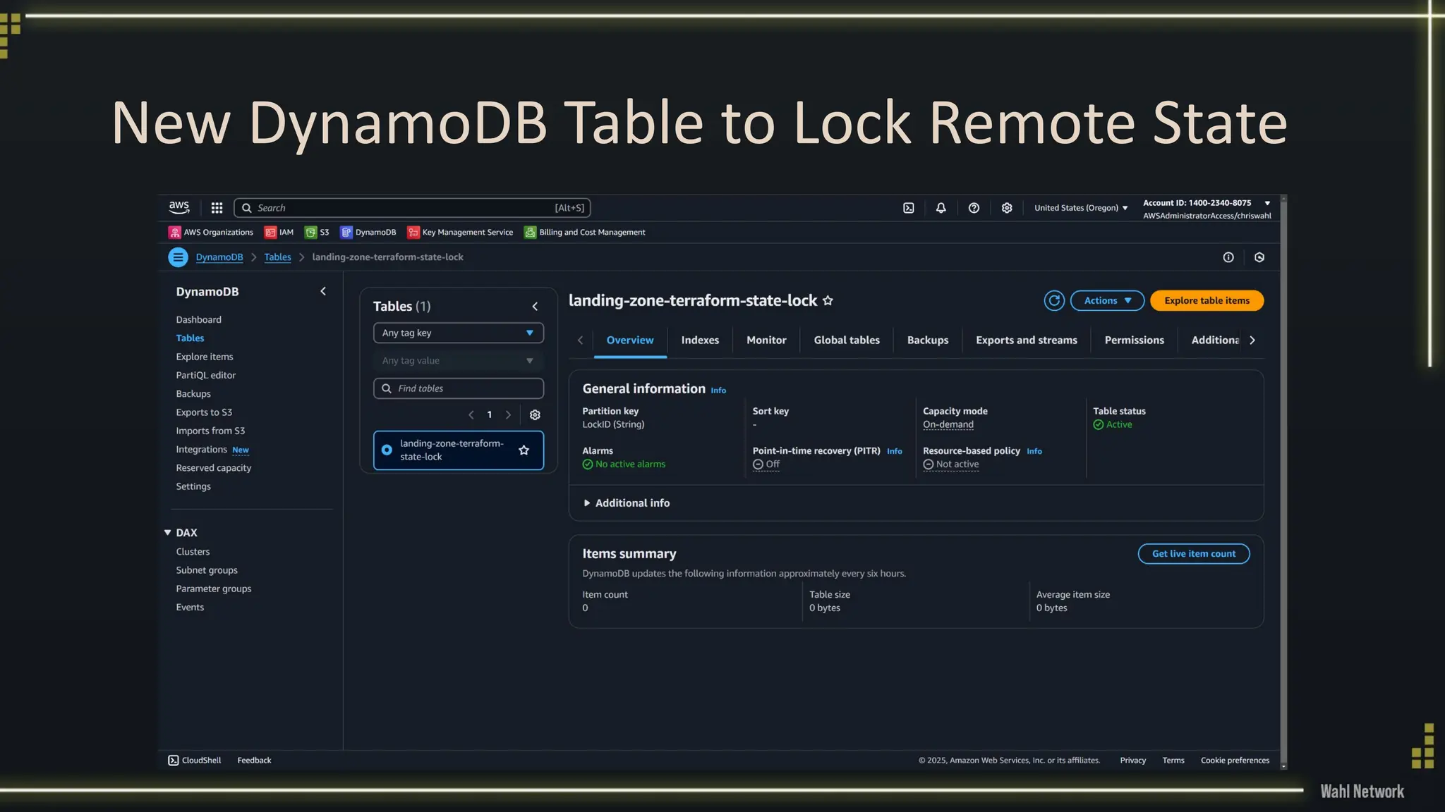 New DynamoDB Table to Lock Remote State
 