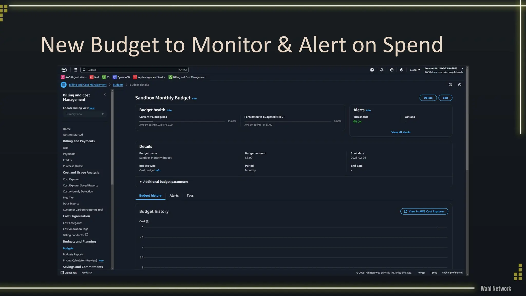 New Budget to Monitor & Alert on Spend
 