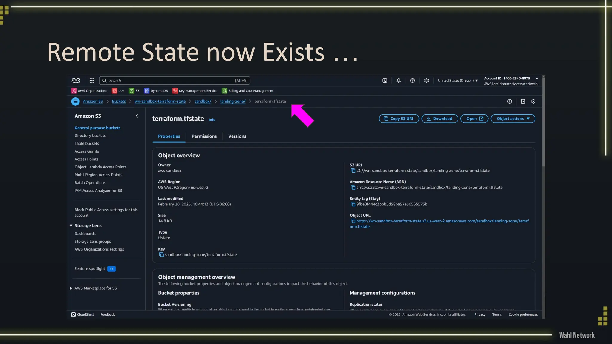 Remote State now Exists …
 