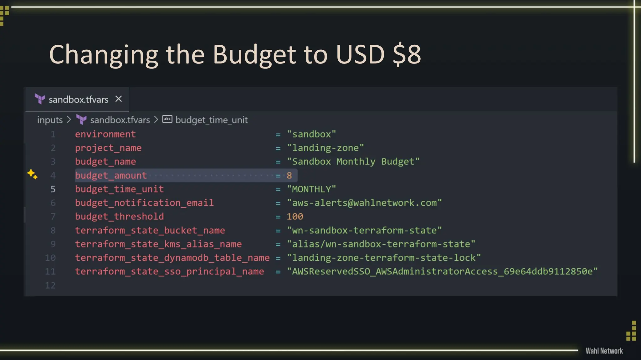 Changing the Budget to USD $8
 
