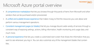comprehensive marketplace
unified and scalable browse experience
• Consistent management pages (or blades)
personal experience
 