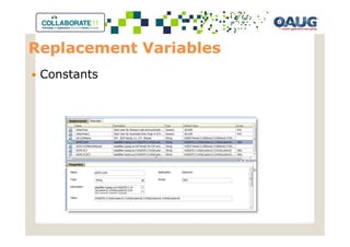 Replacement Variables
 Constants
 