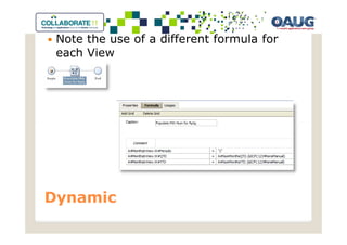 Note the use of a different formula for
 each View




Dynamic
 
