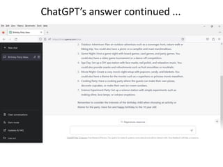 ChatGPT’s answer continued ...
 