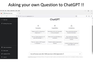 Asking your own Question to ChatGPT !!
 