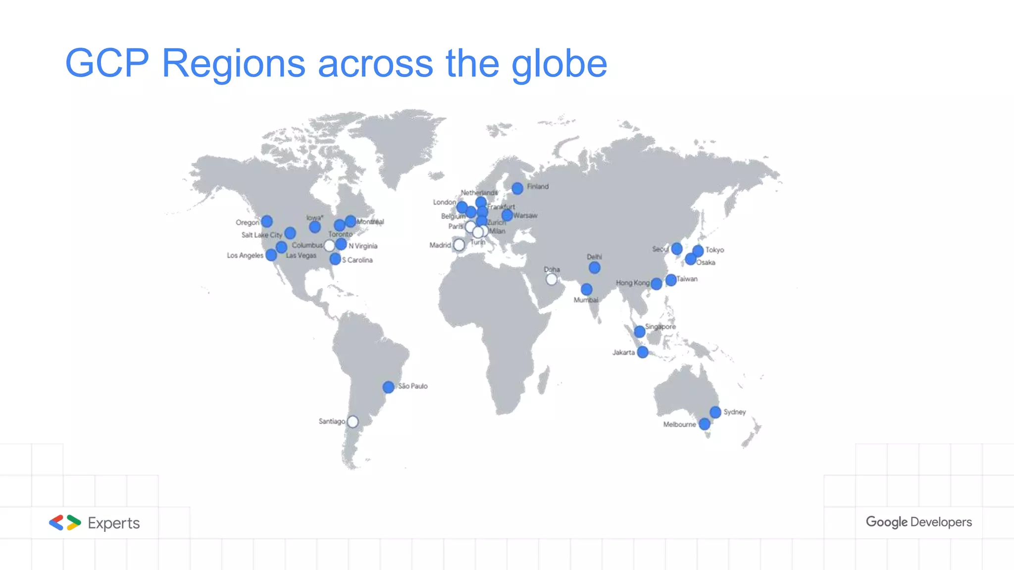 GCP Regions across the globe
 