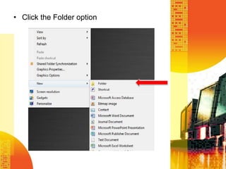 • Click the Folder option
 