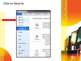 Click on Save As
 