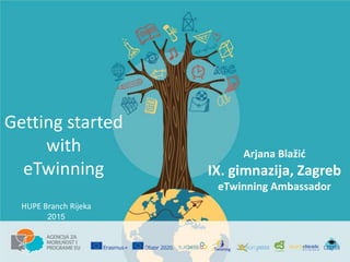 Getting started
with
eTwinning
Arjana Blažić
IX. gimnazija, Zagreb
eTwinning Ambassador
HUPE Branch Rijeka
2015
 