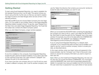 Getting started with excel integrated reporting for sage line 50 | PDF
