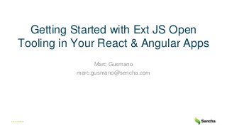 Sencha ©2018
Getting Started with Ext JS Open
Tooling in Your React & Angular Apps
Marc Gusmano
marc.gusmano@sencha.com
 