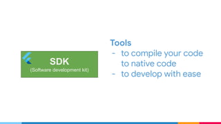 Tools
- to compile your code
to native code
- to develop with ease
SDK
(Software development kit)
 