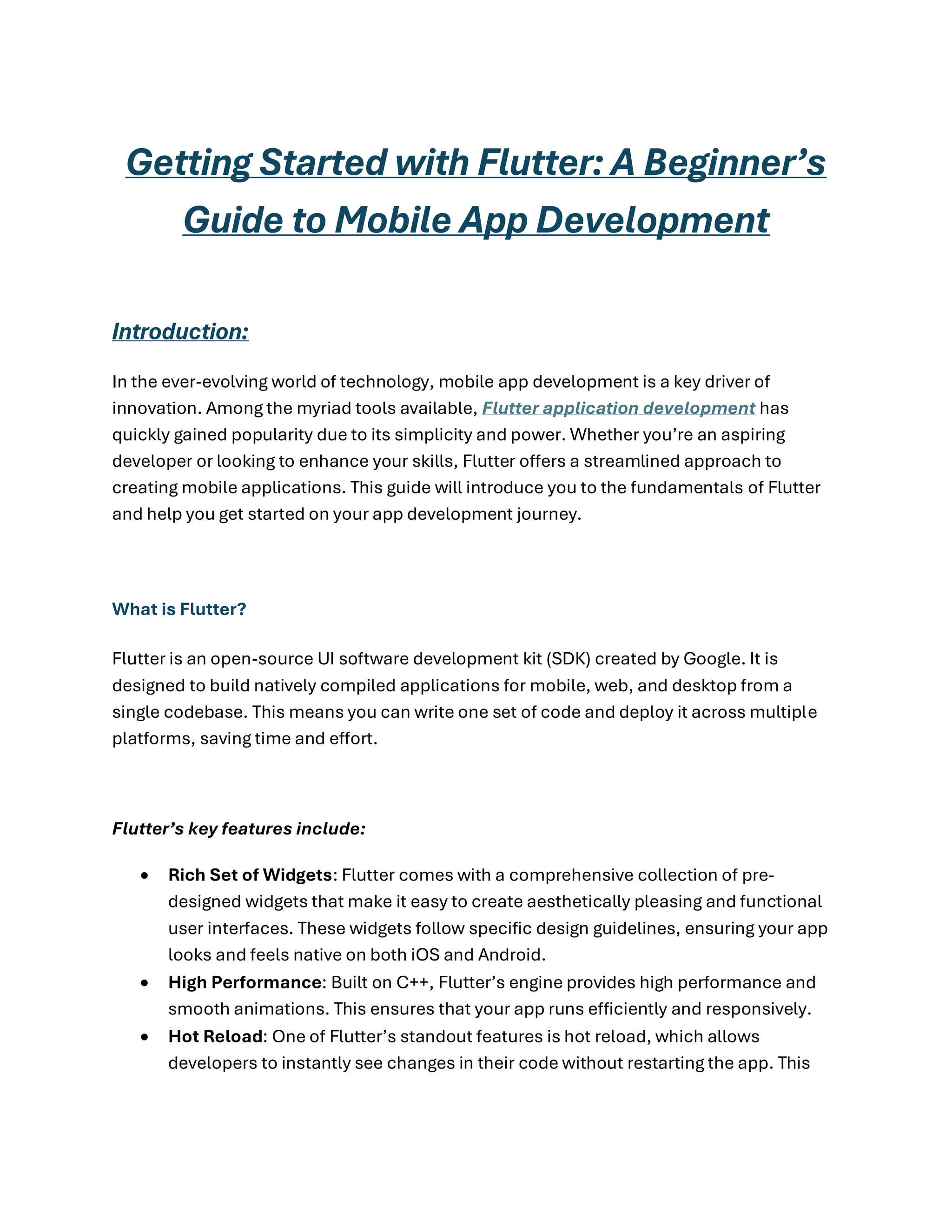Getting Started with Flutter A Beginner’s Guide to Mobile App ...