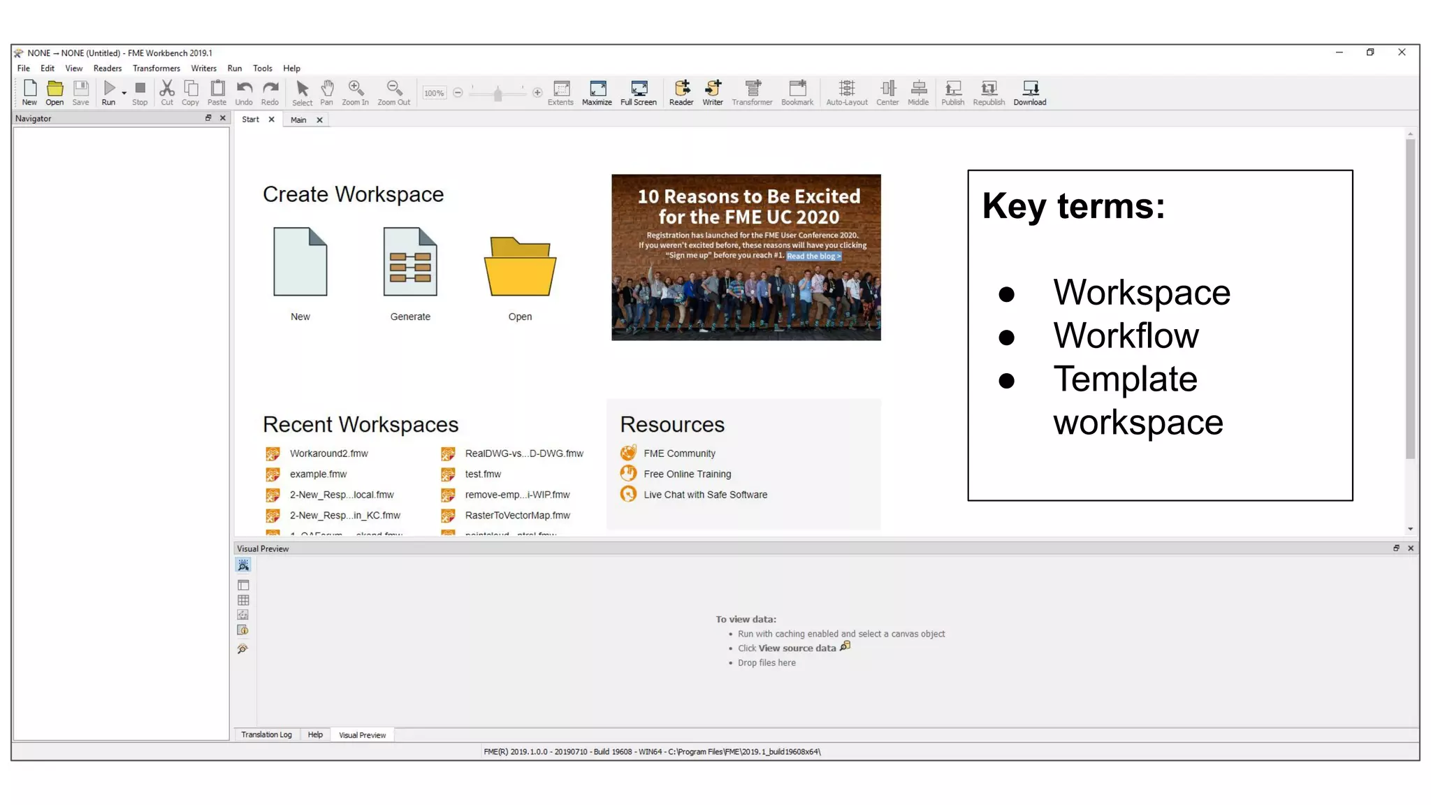 Key terms:
● Workspace
● Workflow
● Template
workspace
 