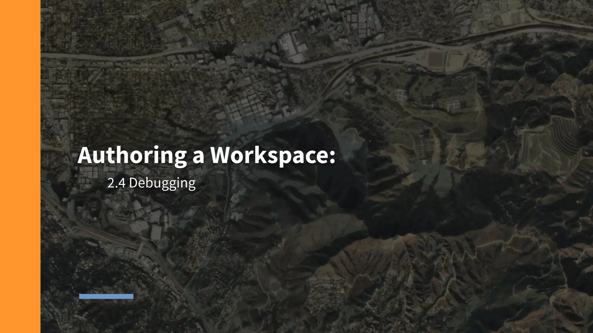 Authoring a Workspace:
2.4 Debugging
 