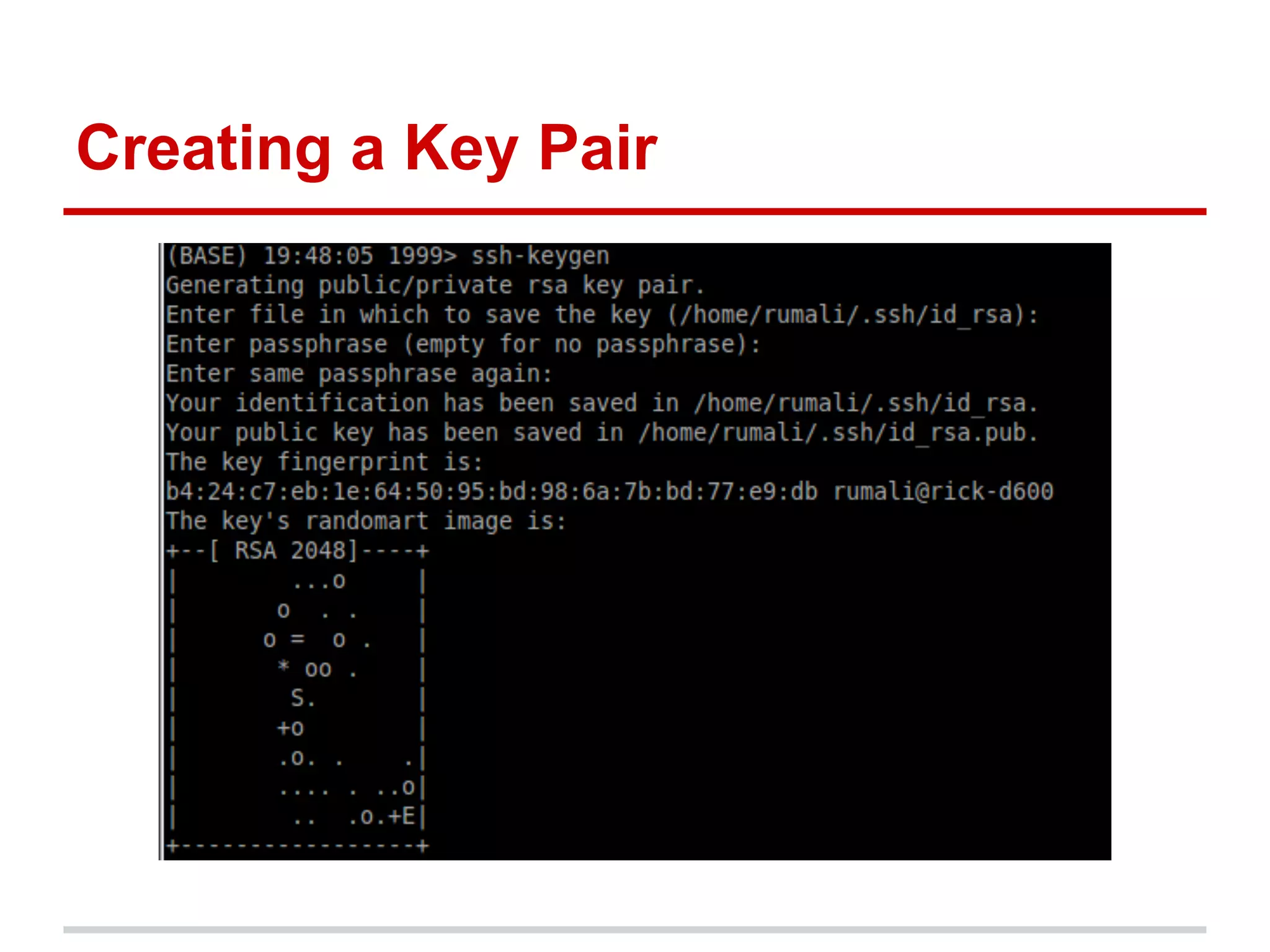 Creating a Key Pair
 