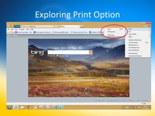 Exploring Print Option
 