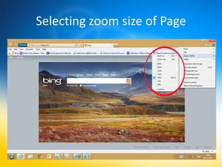 Selecting zoom size of Page
 