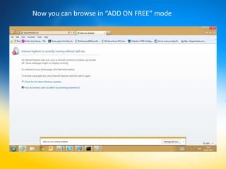 Now you can browse in “ADD ON FREE” mode
 