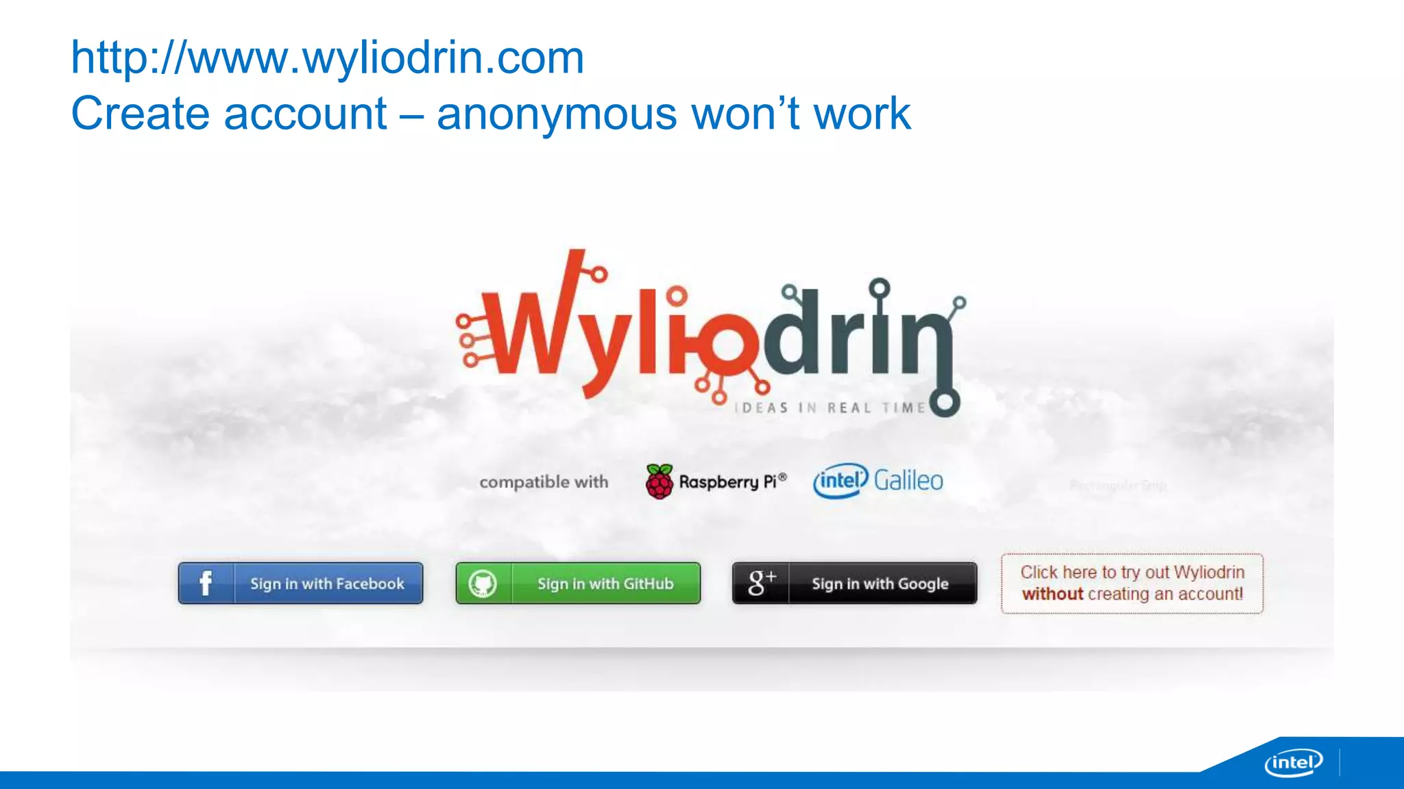 Start with a Sample (under IoT Projects) – click on “Use this 
Template” 
 