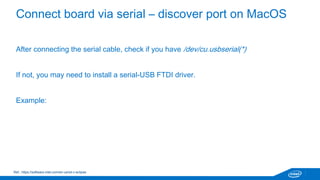 Now connect your environment 
microUSB <-> USB 
Ref.: https://communities.intel.com/docs/DOC-23147 
 