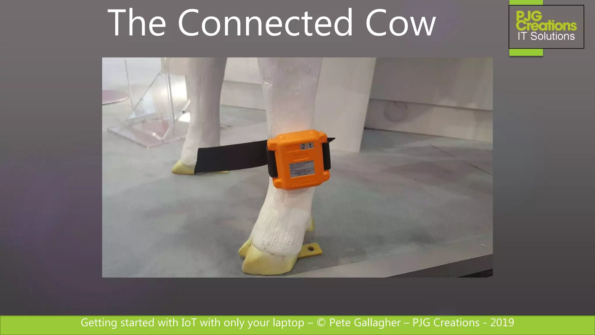 Getting started with IoT with only your laptop – © Pete Gallagher – PJG Creations - 2019
The Connected Cow
 