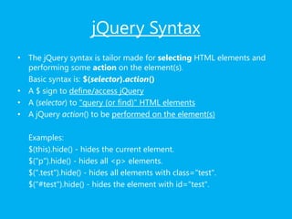 Getting Started with jQuery | PPT