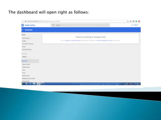 The dashboard will open right as follows:
 