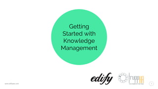 www.edifyedu.com
Getting
Started with
Knowledge
Management
1
 