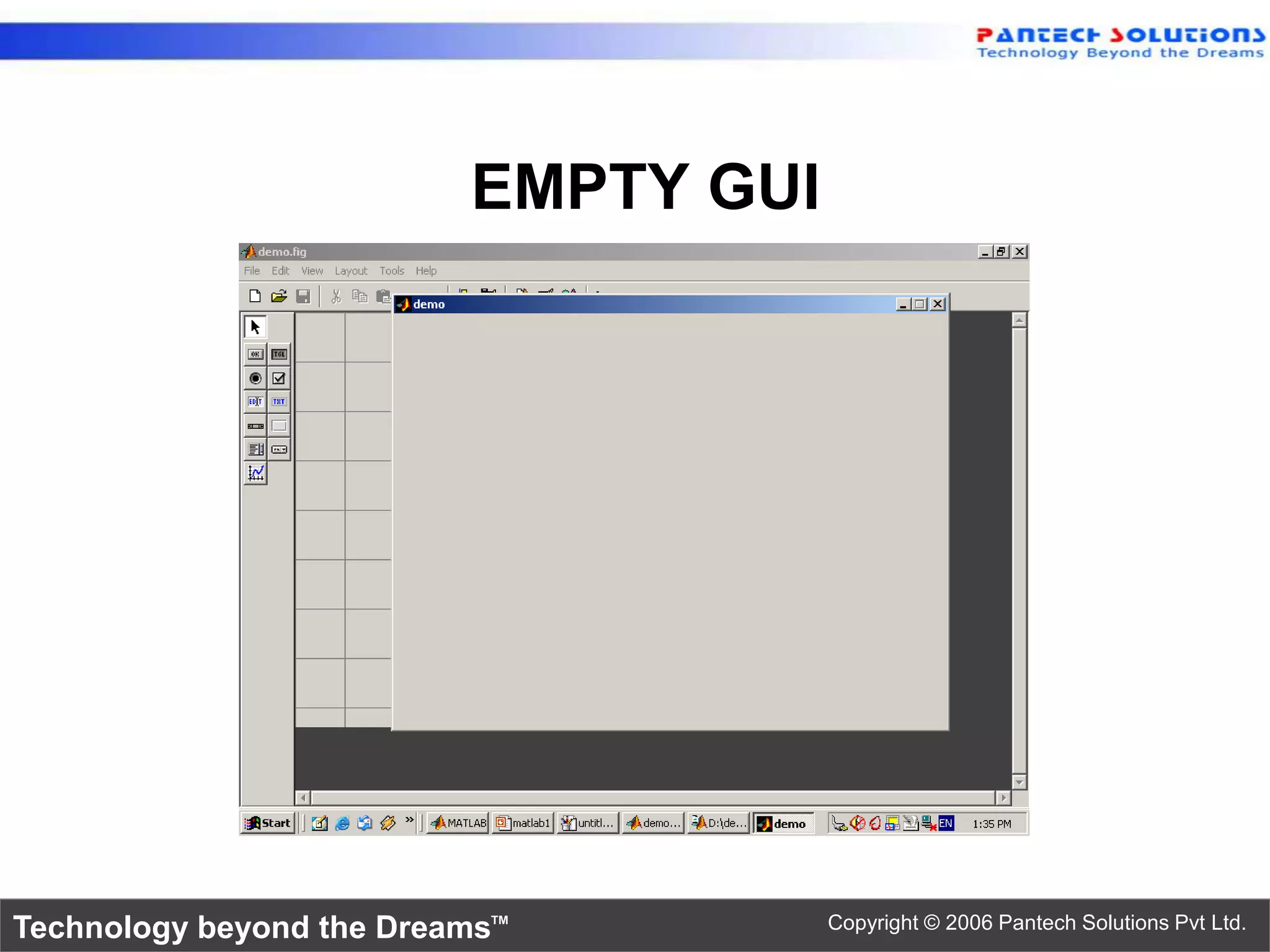 EMPTY GUI Technology beyond the Dreams™ Copyright © 2006 Pantech Solutions Pvt Ltd. 