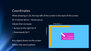 Getting started with MonoGame using 2D | PPTX