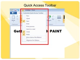 Quick Access Toolbar
 