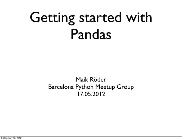 Getting started with pandas | PPT