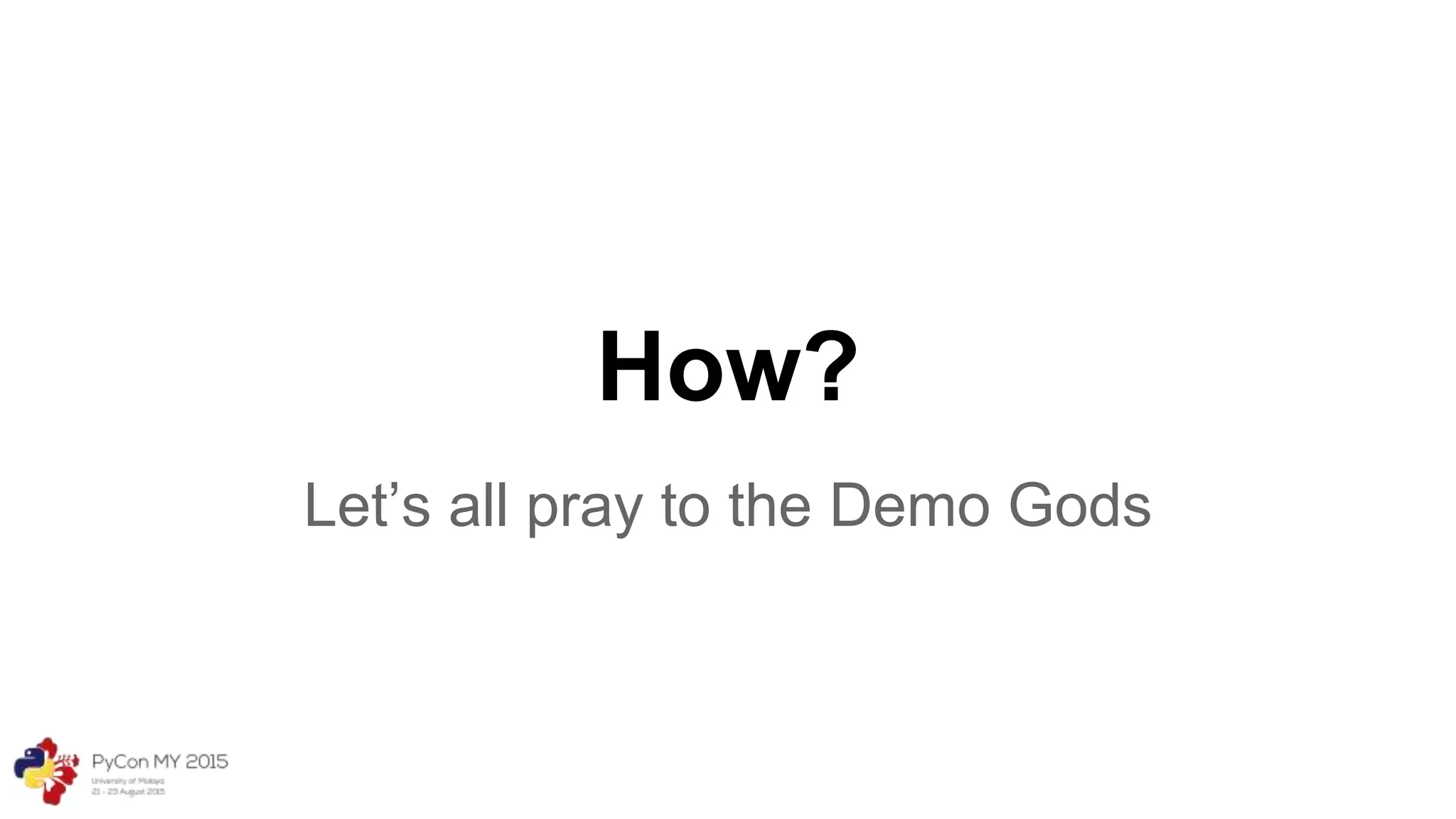 How?
Let’s all pray to the Demo Gods
 