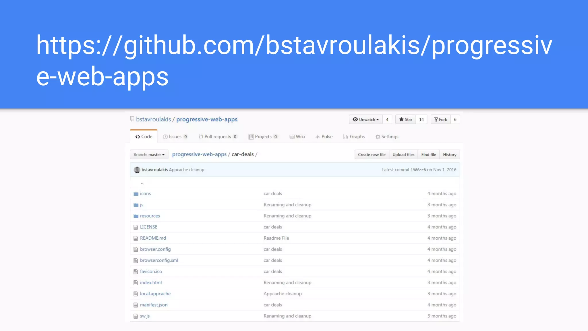 https://github.com/bstavroulakis/progressiv
e-web-apps
 