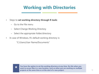 Working Directry R Getting Started with R | PPTX