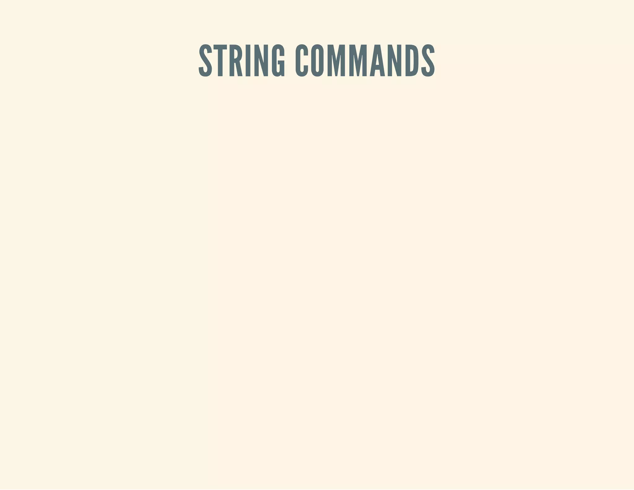 STRING COMMANDS
 