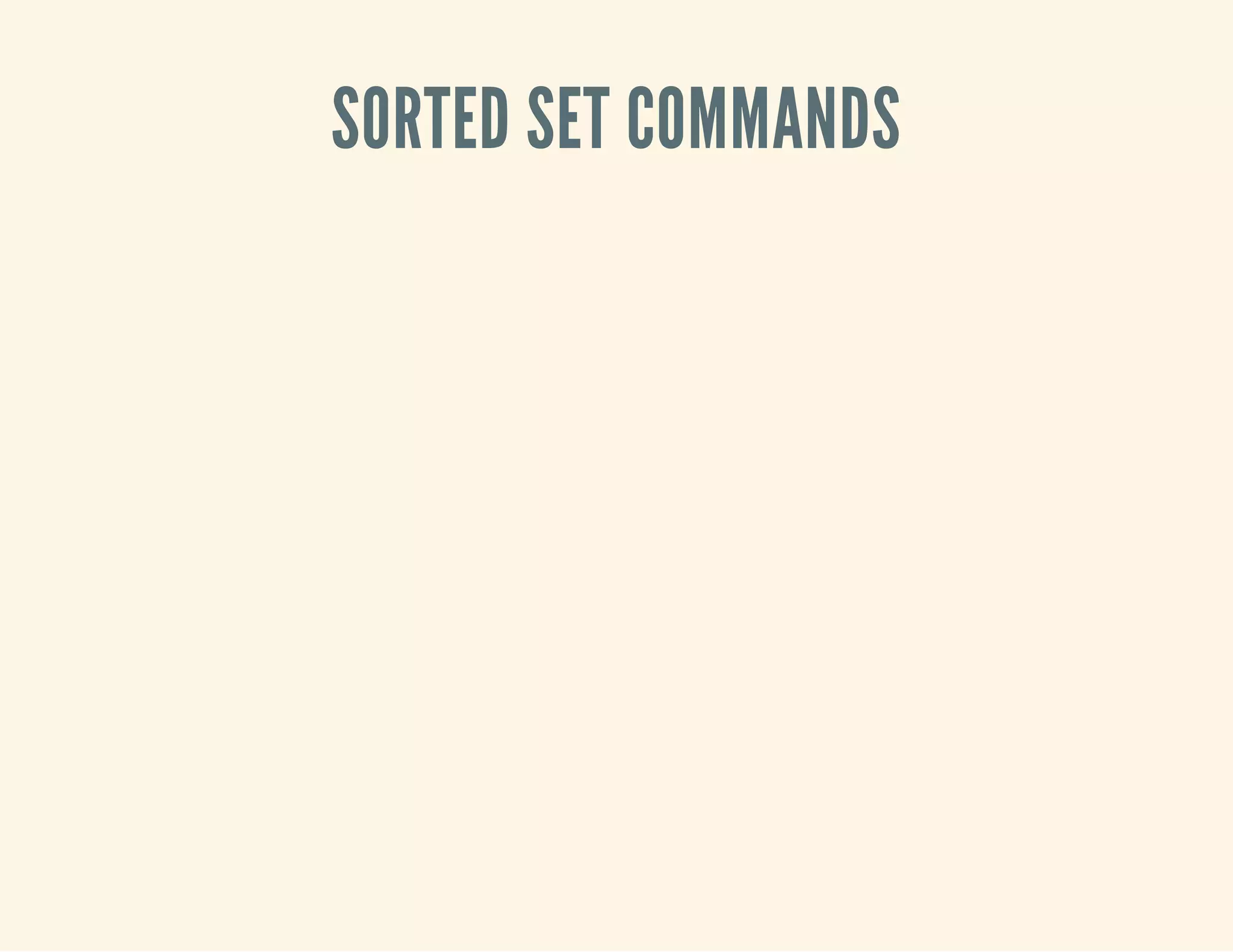 SORTED SET COMMANDS
 