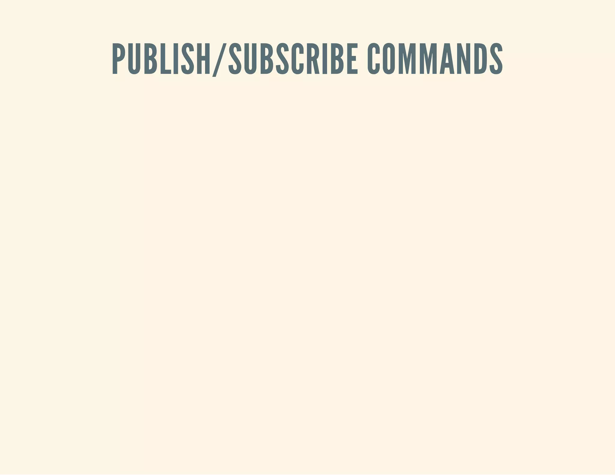 PUBLISH/SUBSCRIBE COMMANDS
 