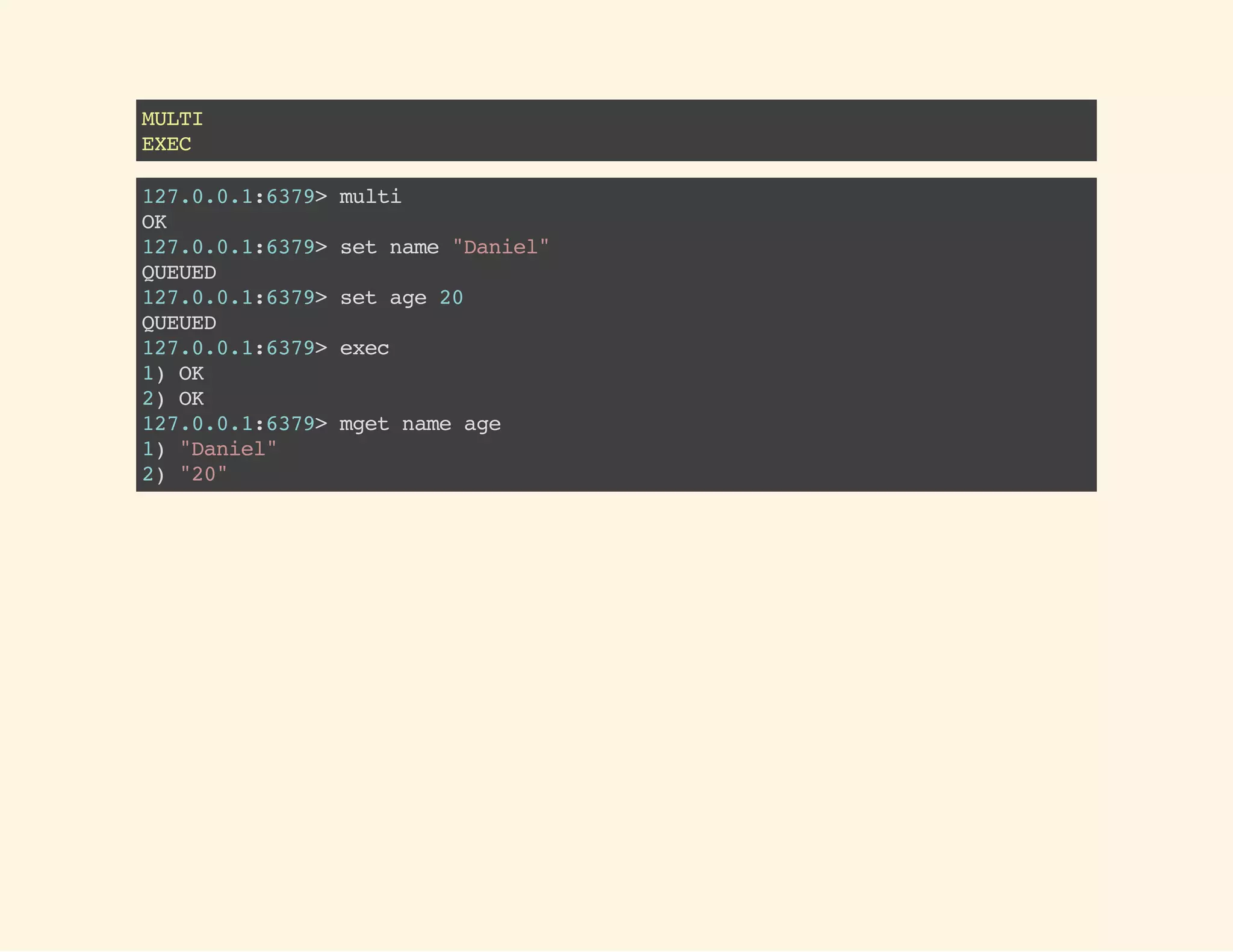 TRANSACTIONS COMMANDS
 