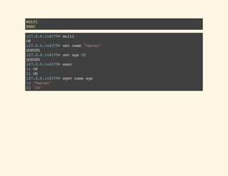 TRANSACTIONS COMMANDS
 