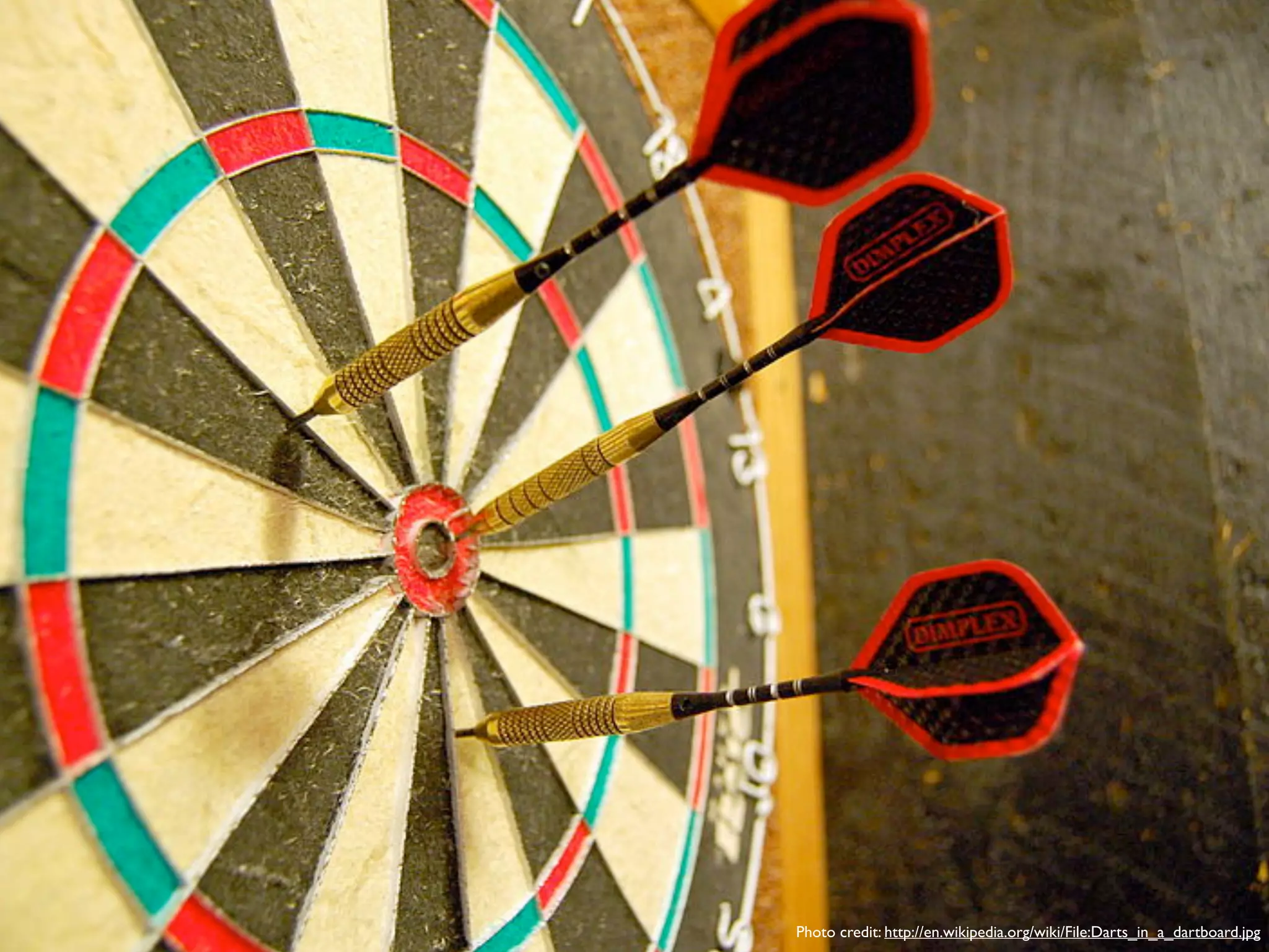 Photo credit: http://en.wikipedia.org/wiki/File:Darts_in_a_dartboard.jpg 