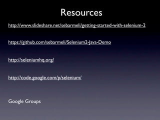 Getting started with Selenium 2 | PPT
