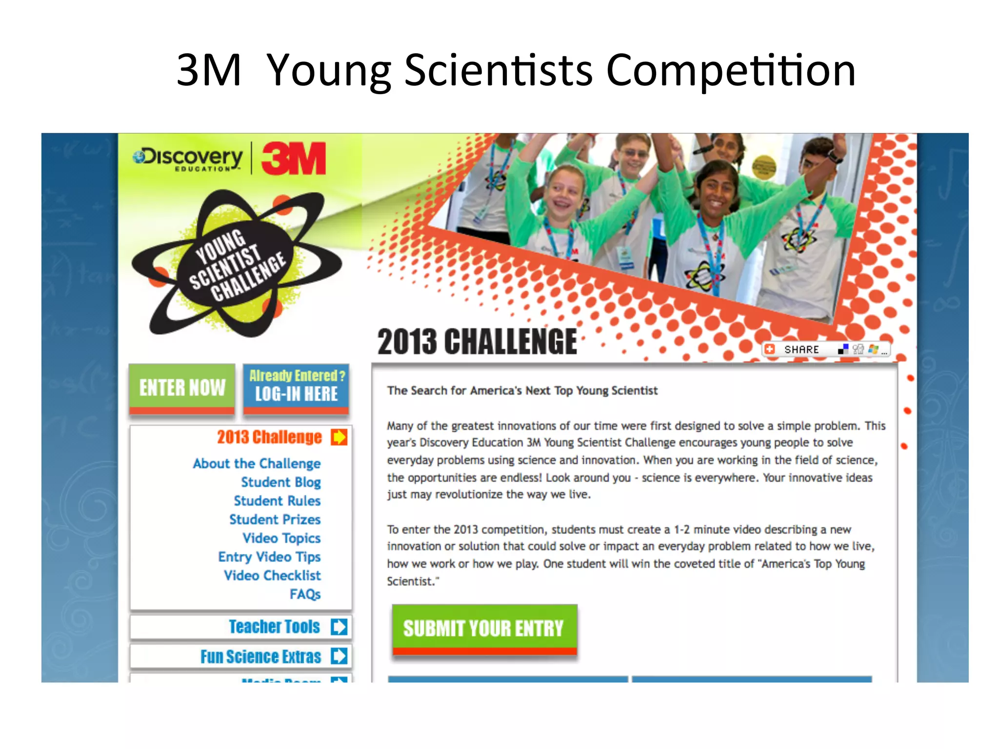 3M	
  	
  Young	
  ScienDsts	
  CompeDDon	
  

 