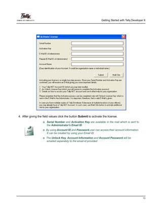 Getting started with tally developer 9 | PDF